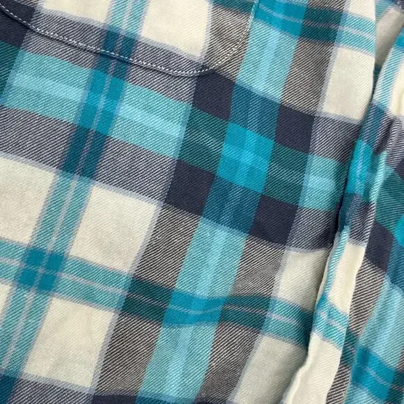 American Eagle Mens M Button Up Flannel Shirt Purple Blue Plaid Seriously Soft - Picture 3 of 10